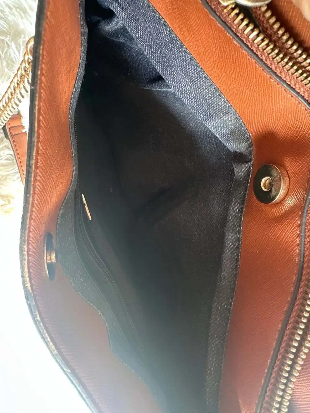 GBG Los Angeles Monogram Tote Satchel with Chain Handles